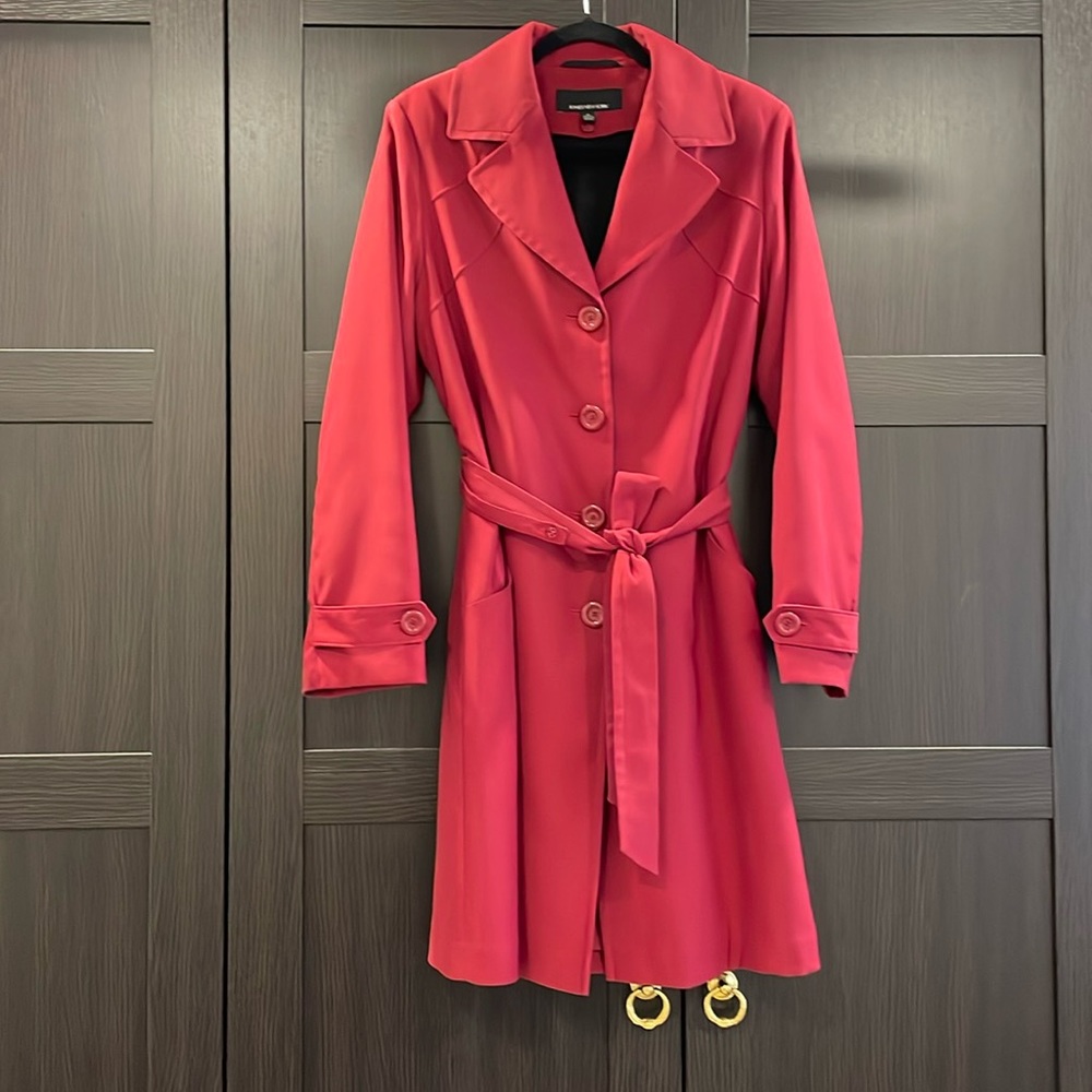 Beautiful Deep Red Trench Coat Fully-Lined